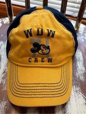 Disney Men's Yellow and Navy WDW Crew Baseball Cap